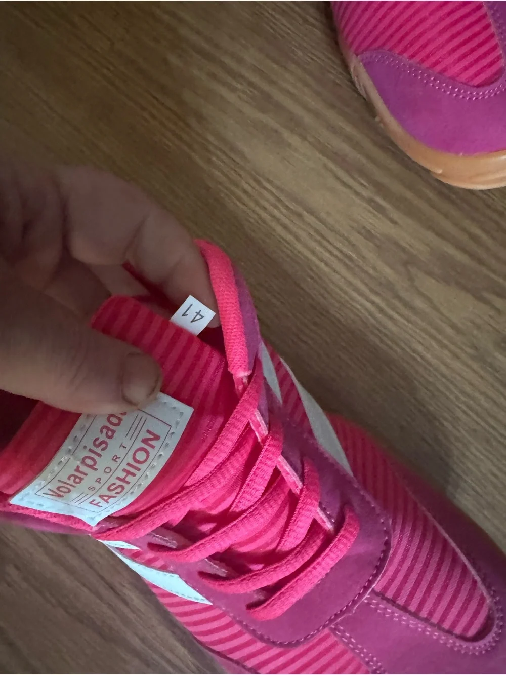 Women's Pink Fashion Sneakers with White Stripe